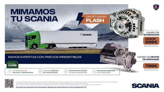 Scania lanza la campaña de servicios con descuentos en alternador y motor de arranque